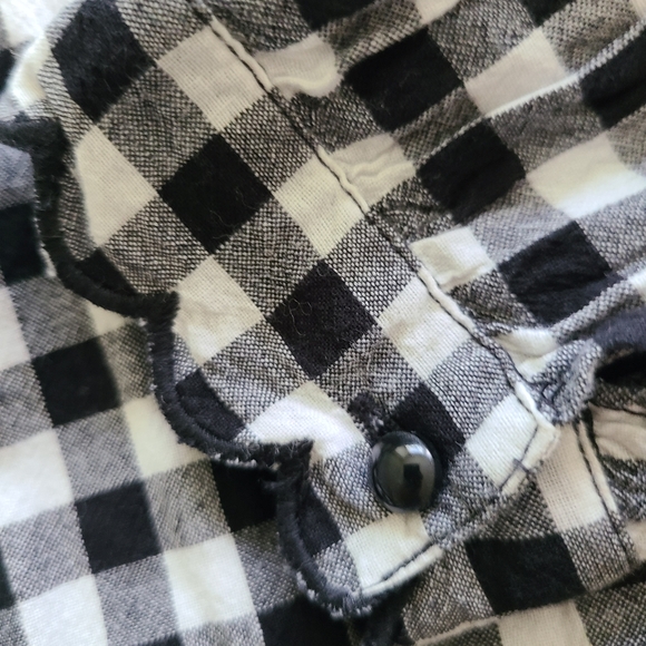 Sezane Black and White Louise Gingham Button Down Shirt - Picture 6 of 7